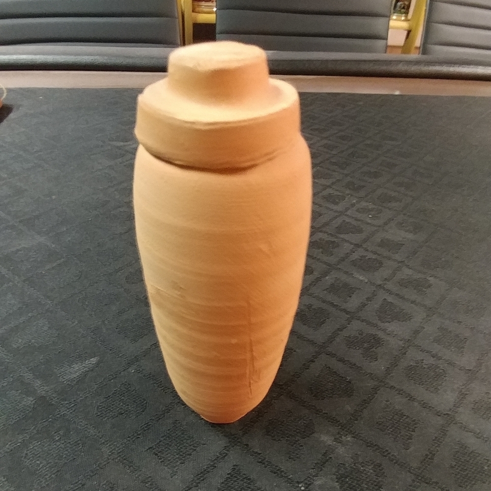 Ocasio Bisque Mini Vase with Lid + scroll